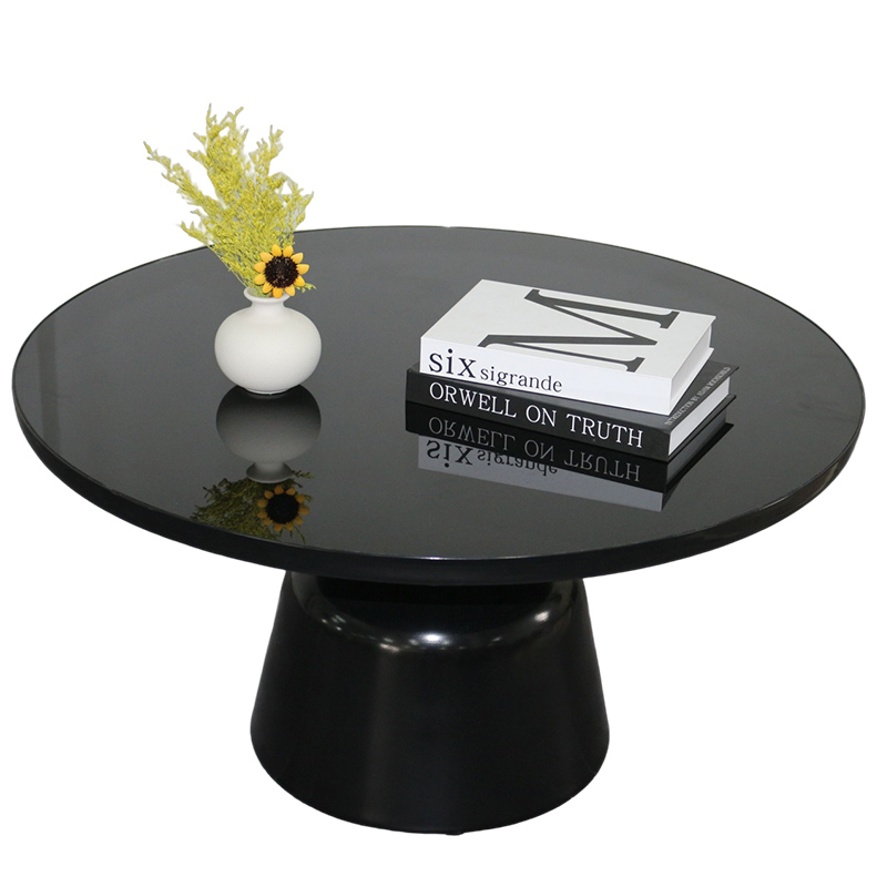 Black Glass Metal coffee table